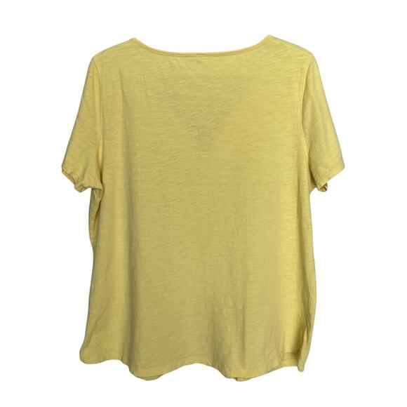 Talbots Woman | Yellow Embroidered Tassel Short Sleeve Top Size X Boho - Picture 5 of 5